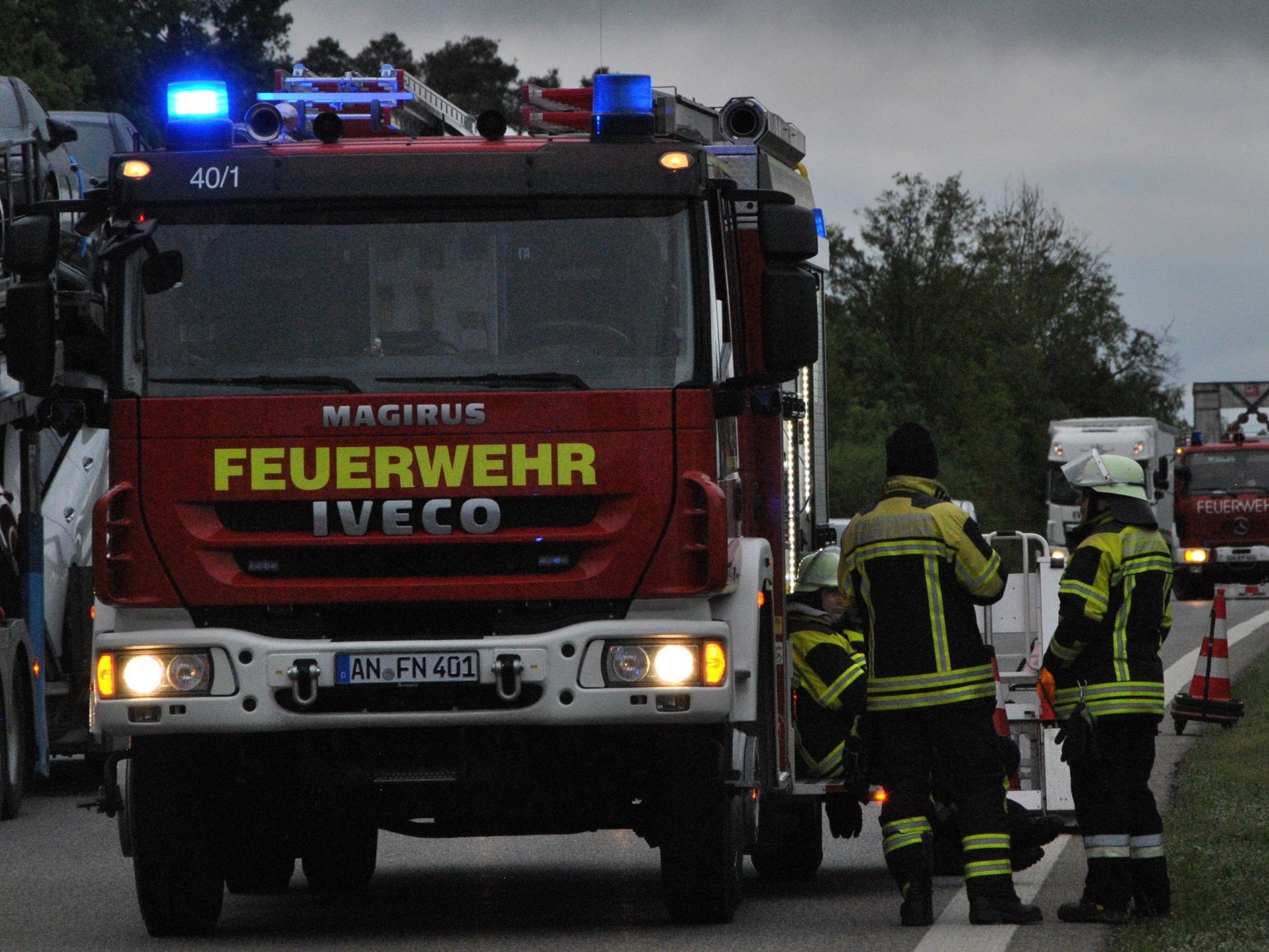 Verunfallter LKW auf der BAB