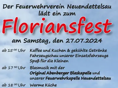 Flyer Floriansfest 2024 mit Infos zum Fest